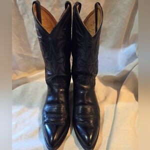 Vintage ACME Black Western Leather Boots Size 9.5 EW
